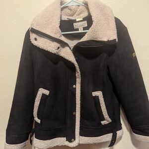 Koolaburra By Ugg Jacket Outerwear Sherpa Full Zip Buttons Black Size S Womens